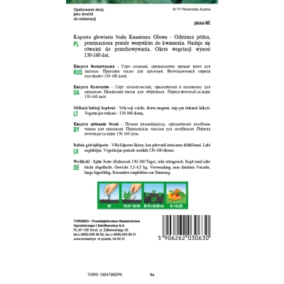 Kapusta Głowiasta Biała Kamienna Głowa nasiona